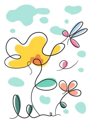 A Collection Of Abstract Floral Patterns Designed In Simple