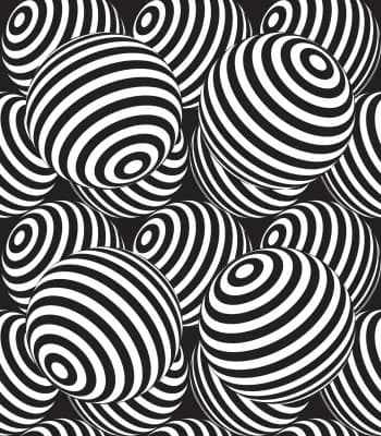 Abstract Background Black And White Ball Repeat Pattern